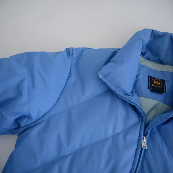 Vintage Route  66 Blue Puffer Jacket Large - Picture 15 of 15